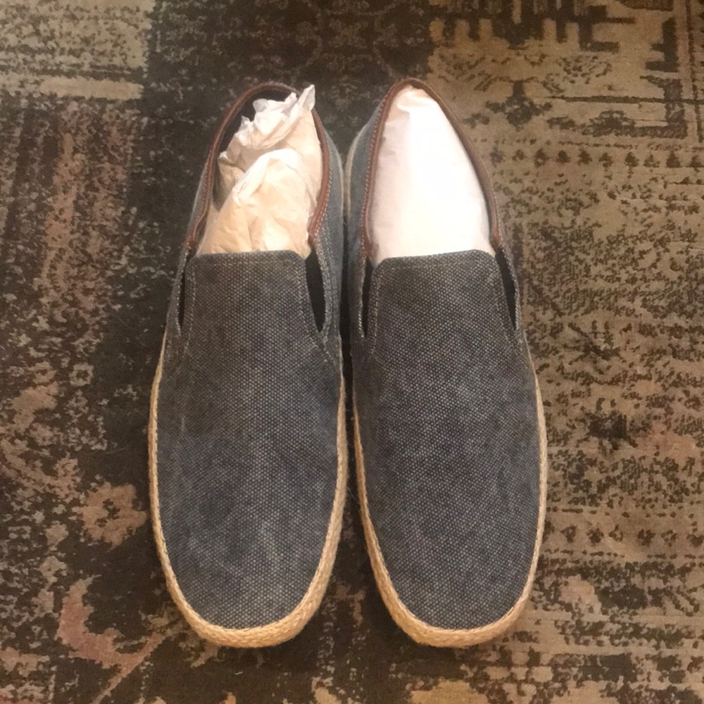 Cole Haan Shaw Slip ons Navy Canvas/Papaya
